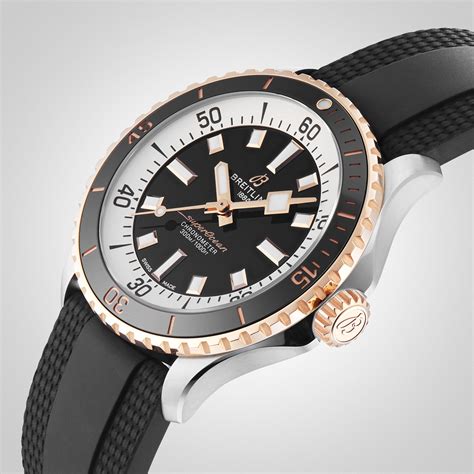 breitling superocean red gold watch.